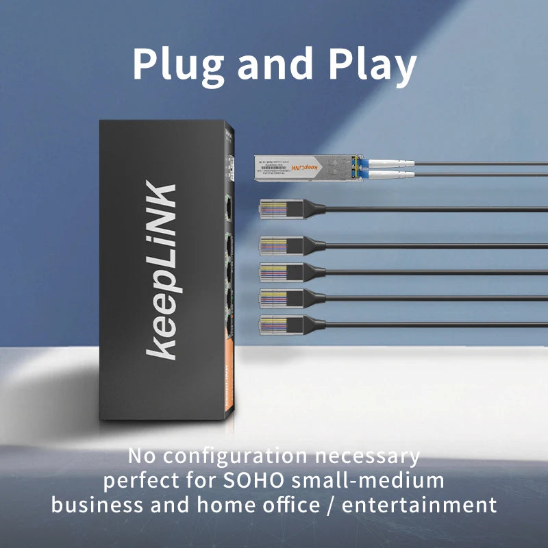 מתג KeepLink 2.5Gb עם Ethernet 5 יציאות 1 יציאות 10G SFP+ Unmanaged Plug and Play