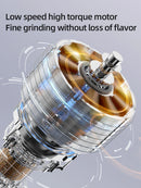 Elektrisk kaffekvarn 63MM Titanium Burr Steglös finhetsjustering Avtagbar magnetisk sugport