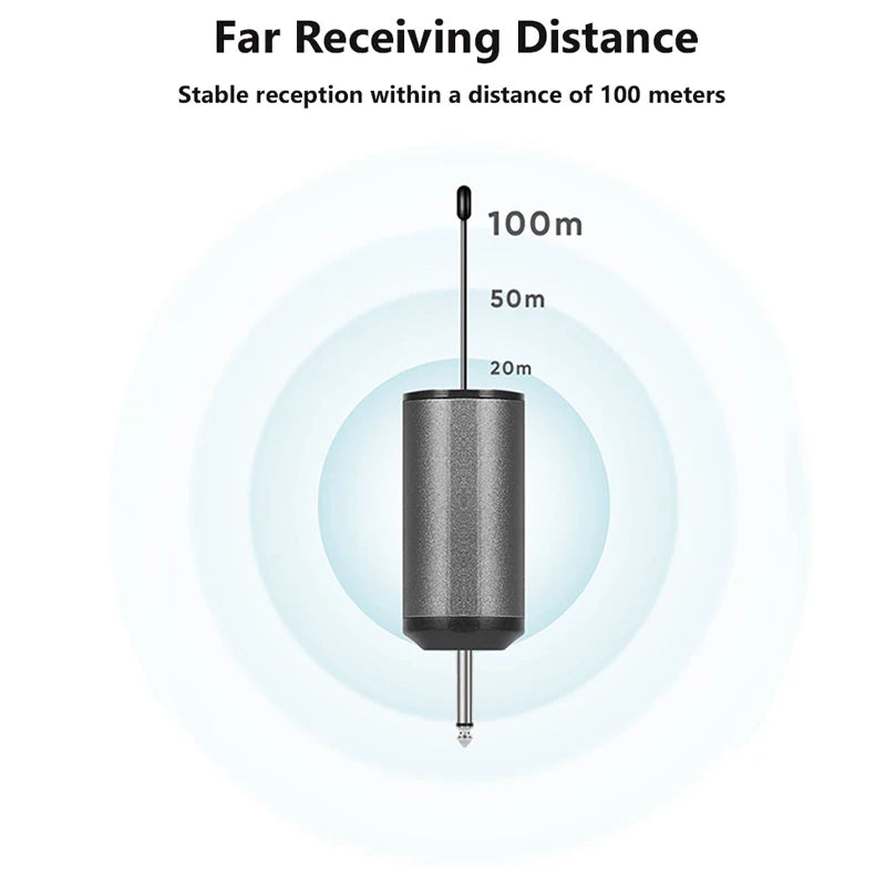 אוזניות אלחוטיות ניידות UHF/ מיקרופון דש Lavalier עם משדר גוף ומקלט פלט 1/4 אינץ', מבצע חי