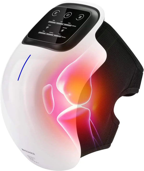 Masseur de genou à infrarouge, chaleur et vibrations, soulagement de la douleur au genou, pour le gonflement des articulations raides, les ligaments étirés et les blessures musculaires