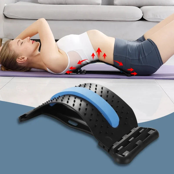 Mehrstufig verstellbares Rückenmassagegerät, Bahre, Taille, Hals, Fitness, Lendenwirbelsäule, Halswirbelsäule, Unterstützung, Schmerzlinderung