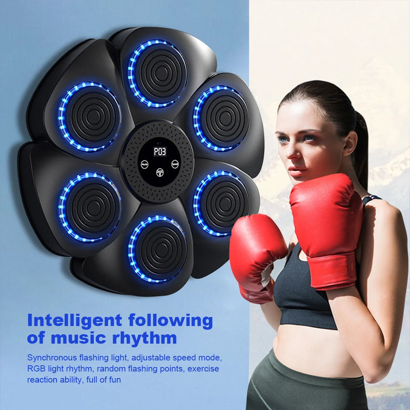 Macchina Da Boxe Musicale Per Bambini Con Luci LED – 3 Velocità, Guanti Inclusi, Allenamento A Parete Interattivo