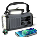 Solare 10000mah Radio portatile Am/Fm Torcia a LED Caricatore per telefono cellulare a manovella Radio di emergenza per luce notturna per interni ed esterni