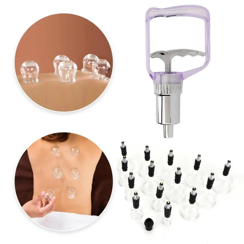 Ventosas jarra de acupuntura, conjunto de ventosas a vácuo, massageador, frascos médicos, vidro, terapia a vácuo, conjunto de latas, dispositivo de massagem, 14 peças