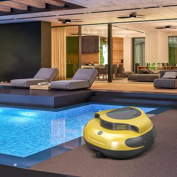 Limpiador al vacío para piscina, Robot automático inalámbrico de verano, limpieza de paredes de piscina, operación automática con batería