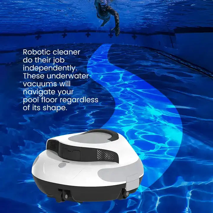 Limpiador al vacío para piscina, Robot automático inalámbrico de verano, limpieza de paredes de piscina, operación automática con batería