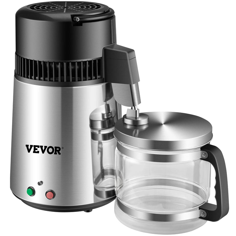 Дистиллятор VEVOR 4л, очиститель воды, фильтр для бутылки питьевой воды, электрический чайник, кулер из нержавеющей стали, офисная бытовая техника