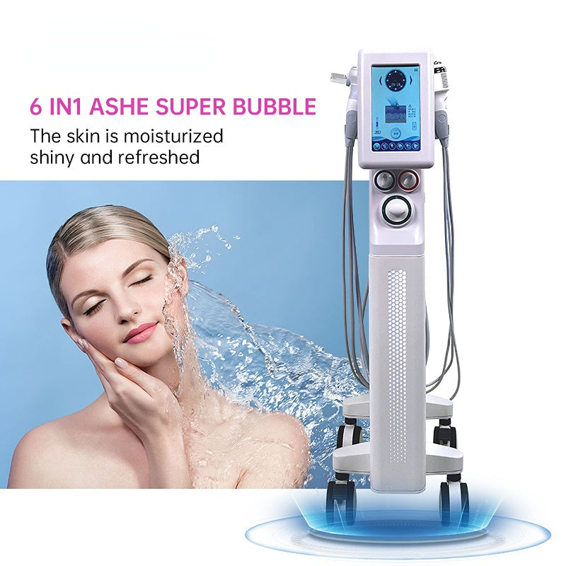 Ashe 6 в 1 Super Bubble Dermabrasion Ультразвукова терапія Апарат Кисневий розпилювач Мікродермабразія