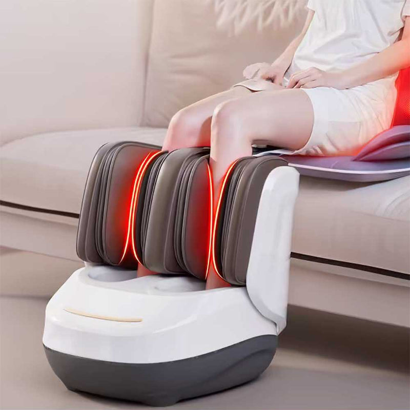 Masseur de pieds électrique rouleau Shiatsu pétrissage jambe mollet Massage pression d'air entièrement enveloppé compresse chaude Relaxation cadeau