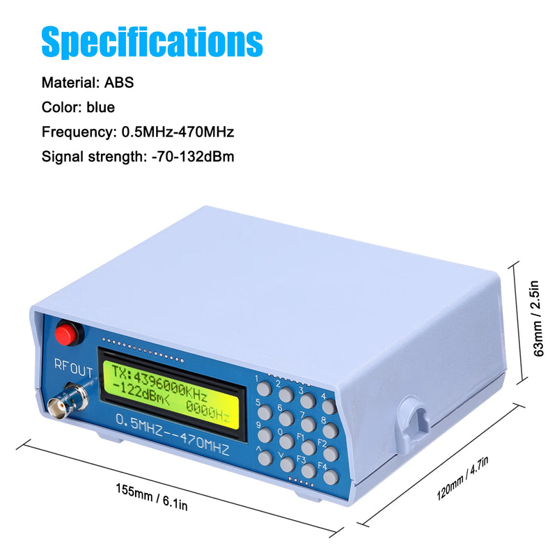 0.5MHz-470MHz Electric Power RF Function Digital Signal Generator Meter for FM Radio Walkie-talkie Debug CTCSS Singal Output