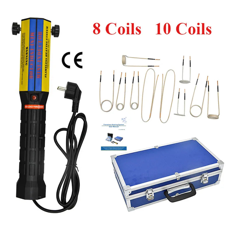 1000W Magnetic Induction Heater Kit 110V 220V Automotive 1000W Flameless Heat Induction Heating Machine 10 Coils Car Repair Tool