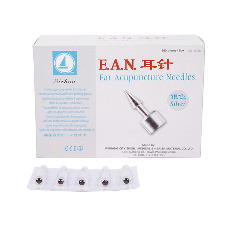 100 unidades de agulhas estéreis para prensagem auditiva EAN agulhas de acupuntura auricular massagem auricular de acupuntura agulha 1 caixa estimulador massageador