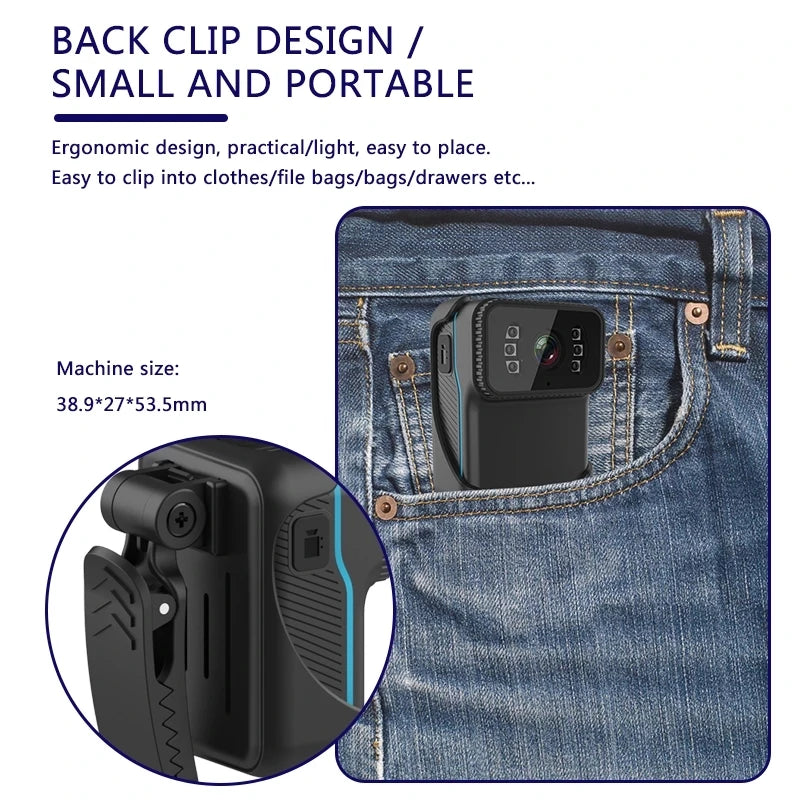 Caméra d'action HD 1080P, caméscope de sport Portable, Wifi, Dv, enregistrement en boucle, prise en charge de la carte Tf, Vision nocturne, avec Clip arrière