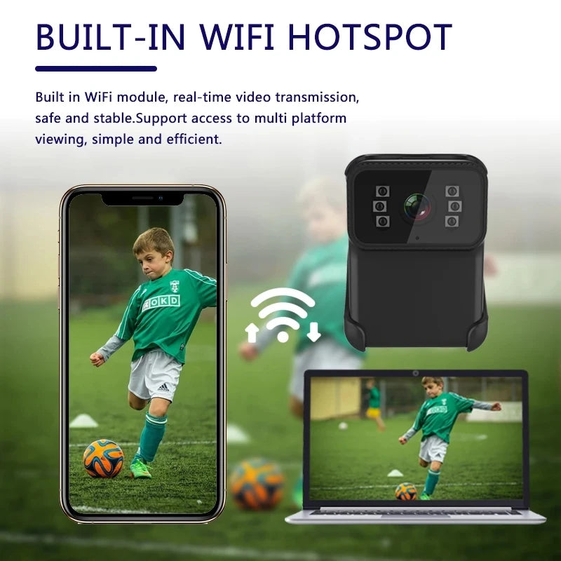 1080P HD Action Camera Bärbar Sportkamera Wifi Dv Videokamera Loop Recording Support Tf Card Night Vision Cam med Back Clip