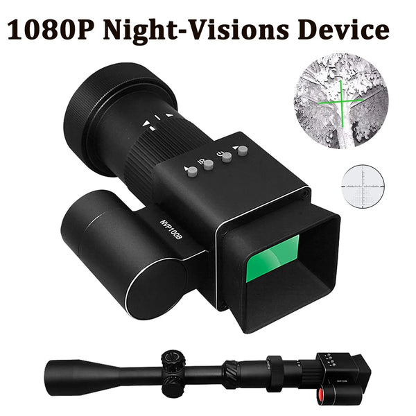 Dispositivo telescópio de visão noturna 1080p, uso diurno e noturno, 350m, tomada de foto, gravação de vídeo, câmera digital infravermelha para caça