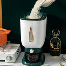 10KG automatyczny plastikowy dozownik zbóż pudełko do przechowywania miarka do kuchni do jedzenia zbiornik pojemnik na ryż organizator puszki do przechowywania ziarna