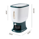 10KG automatyczny plastikowy dozownik zbóż pudełko do przechowywania miarka do kuchni do jedzenia zbiornik pojemnik na ryż organizator puszki do przechowywania ziarna