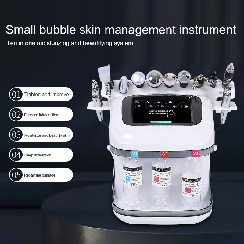 11 em 1 máquina facial de dermoabrasão H2O2 Aqua Peeling Lift Skin Bubble Hidratante Máquina de oxigênio