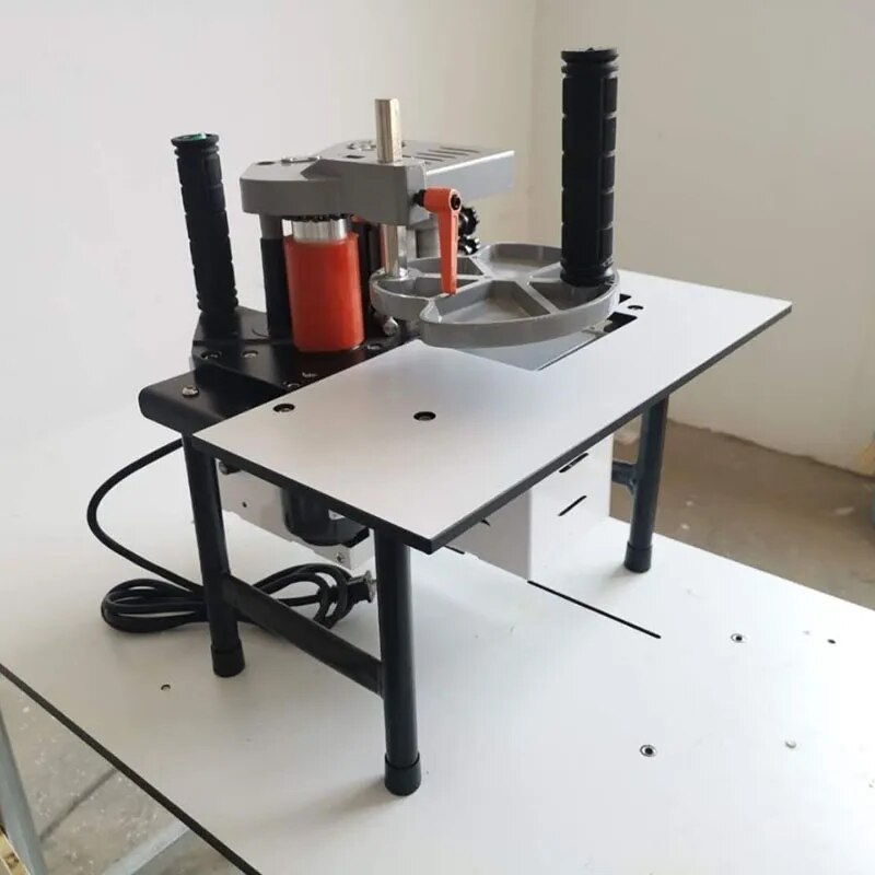 1100W Küçük Manuel Kenar Bantlama Makinesi Çift Taraflı Yapıştırma Taşınabilir Kenar Bantlama Ağaç İşleme Kenar Bantlama Makinesi 220V Fabrika