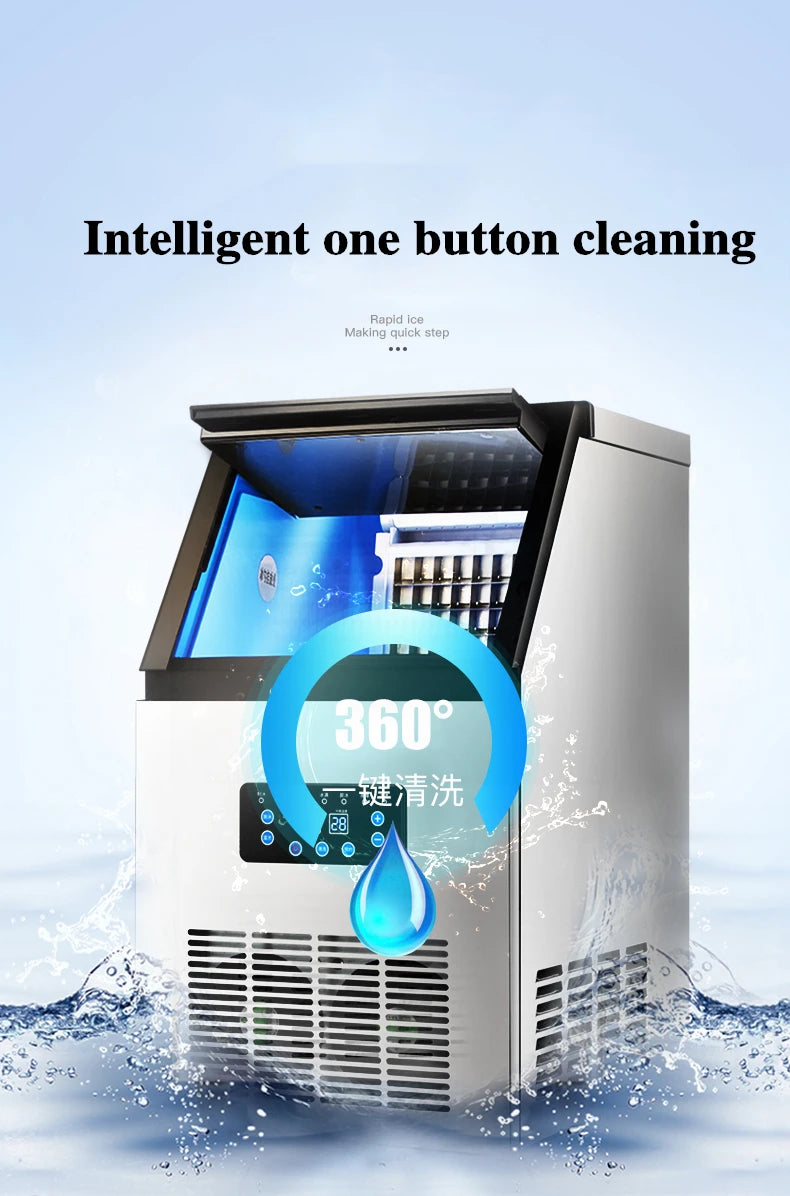 60KG 70KG 80KG Ice Maker Commercial Cube Ice Machine Automatic /Home Ice Machine / For Bar / Coffee Shop / Tea Shop