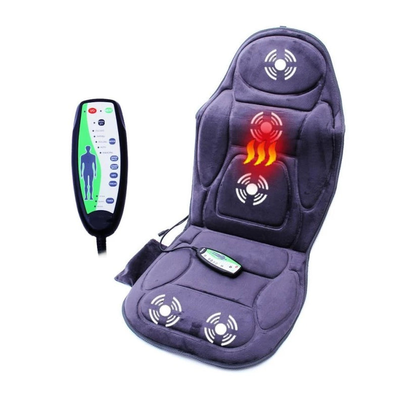 Massage Chair Seat Massager Heat Vibrate Cushion Back Neck Car Pain Relaxation
