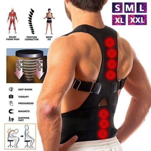 調節可能な磁気療法大人の背中のコルセット肩腰部姿勢矯正器包帯脊椎サポートベルト背中サポート姿勢矯正