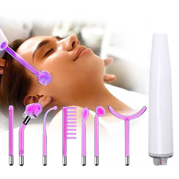 Darsonval 7-in-1 hoogfrequente elektrodestaaf met neon-elektrotherapie Glazen buis Acne Spot Remover Home Spa Beauty Device Facial Therapy Wand