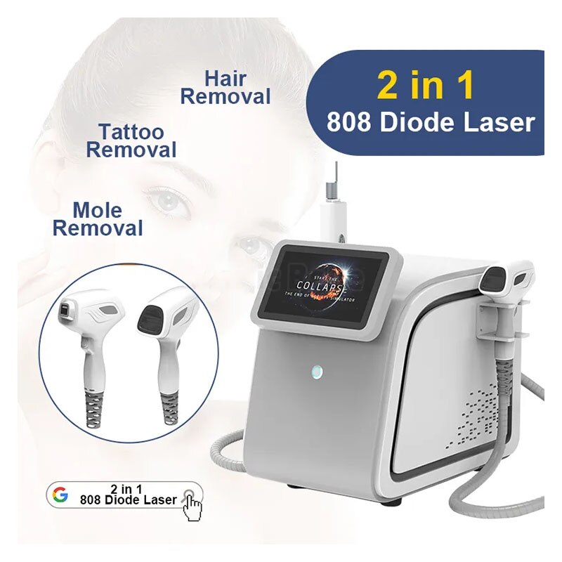 2 in 1 Hair removal Beauty system nd yag tattoo removal Diode 808 portable hair removal epilator