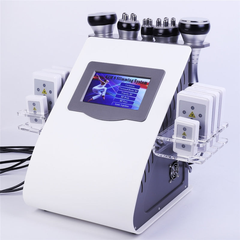 6 in 1 Vacuum Laser Radio Frequency RF 40K Cavi Lipo Slimming Ultrasonic Liposuction Cavitation Machine For Spa