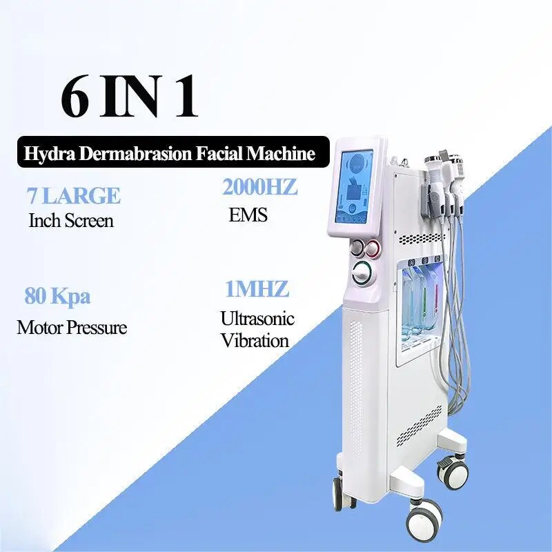 2023 High Quality Multi-functional 6 In 1 Dermabrasion Water Oxygen Jet Facial Care Cleaning Big Bubble Beauty Machine Salon Use