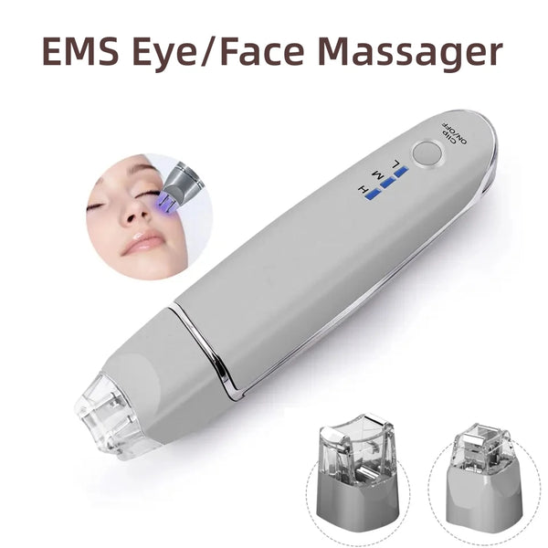 Ny 2 i 1 EMS Eye Face Vibration Massager Bärbar elektrisk borttagning av mörka cirklar Anti-åldrande Ögonrynkor Skönhetsvårdsverktyg