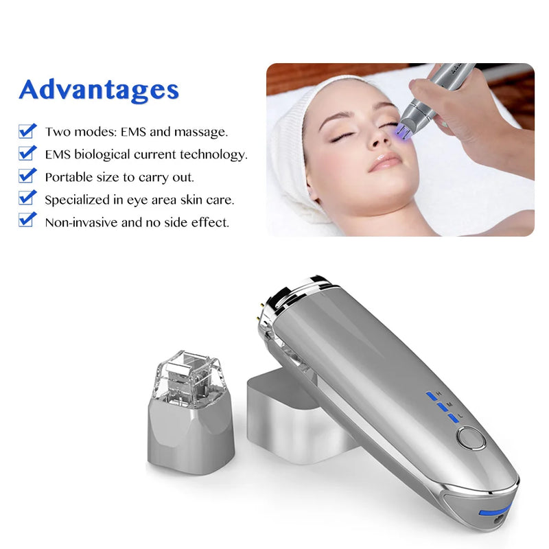 New 2 in 1 EMS Eye Face Vibration Massager Portable Electric Dark Circle Removal Anti-Ageing Eye Wrinkle Beauty Care Tool