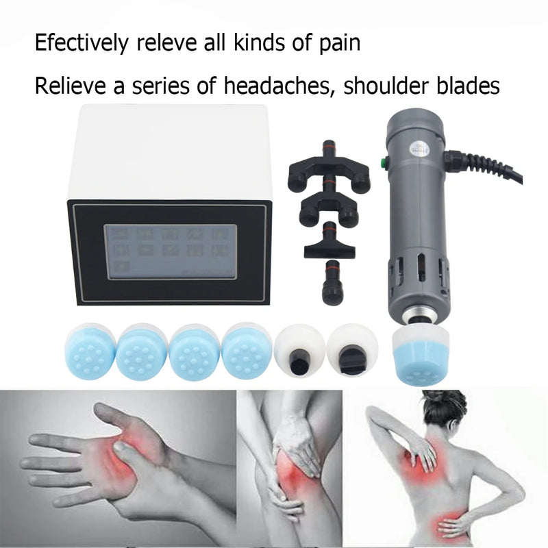 2023 New Shock Wave Chiropractic Tools 2 IN 1 Professional Shock Wave Therapy Machine Sports Injury Pain Relief Muscle Massager