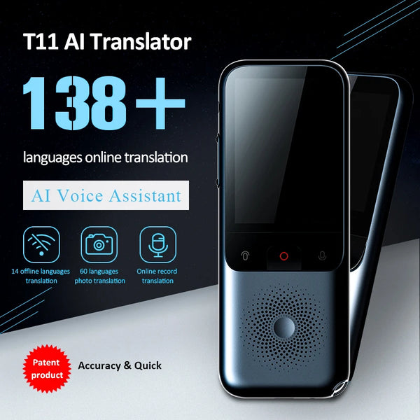 2023 Nuovo T11 Traduttore audio portatile 138 Traduttore intelligente di lingue Offline in tempo reale Smart Voice AI Traduttore di foto vocali