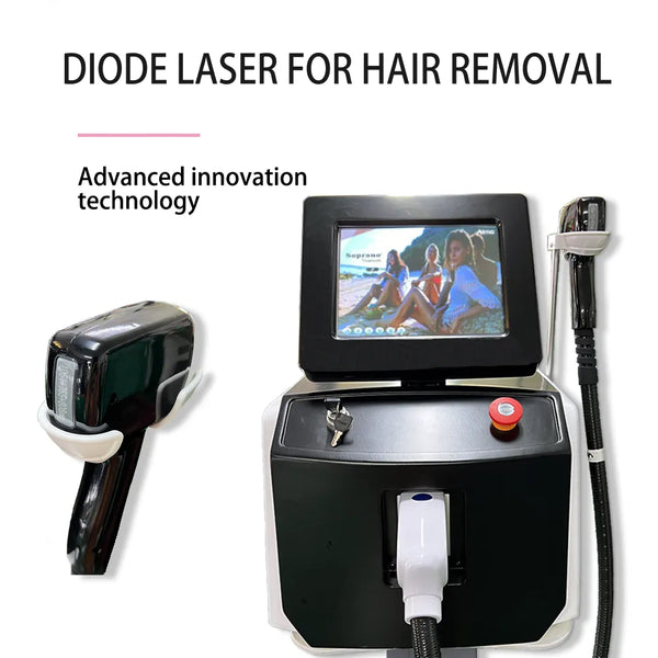 Новейший портативный высококачественный диодный лазер 808 для удаления волос, 3 длины волны, 755 нм, 808 нм, 1064 нм, диодный постоянный лазер для удаления волос