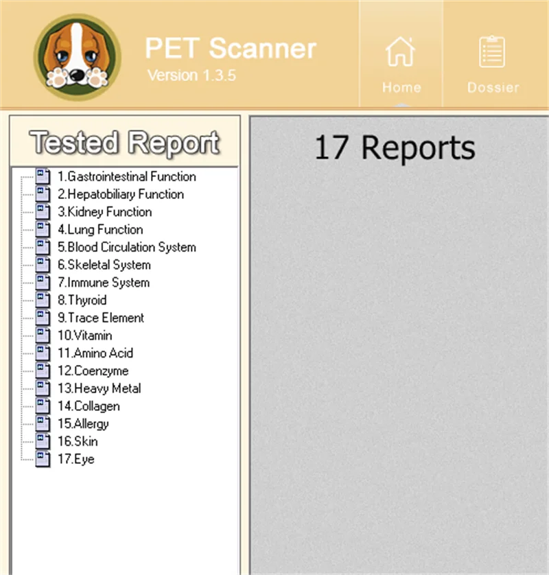 Scanner quantistico per animali domestici per il rilevamento dell'analizzatore della salute del corpo magnetico a risonanza quantica di animali di cani e gatti per clinica