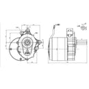 250 W 24 V borstelmotor met lage snelheid en verlengde as DC-tandwielborstelmotor voor rolstoel