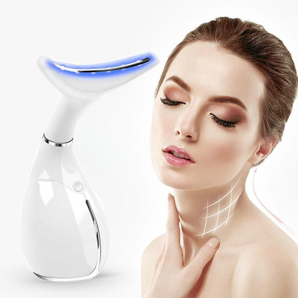 Collo Skin Care Beauty Strumentario LED Photon Vibrazione Neck Sollevamento Pelle Stringere il dispositivo antirughe Rimuovere il dispositivo di massaggiatore