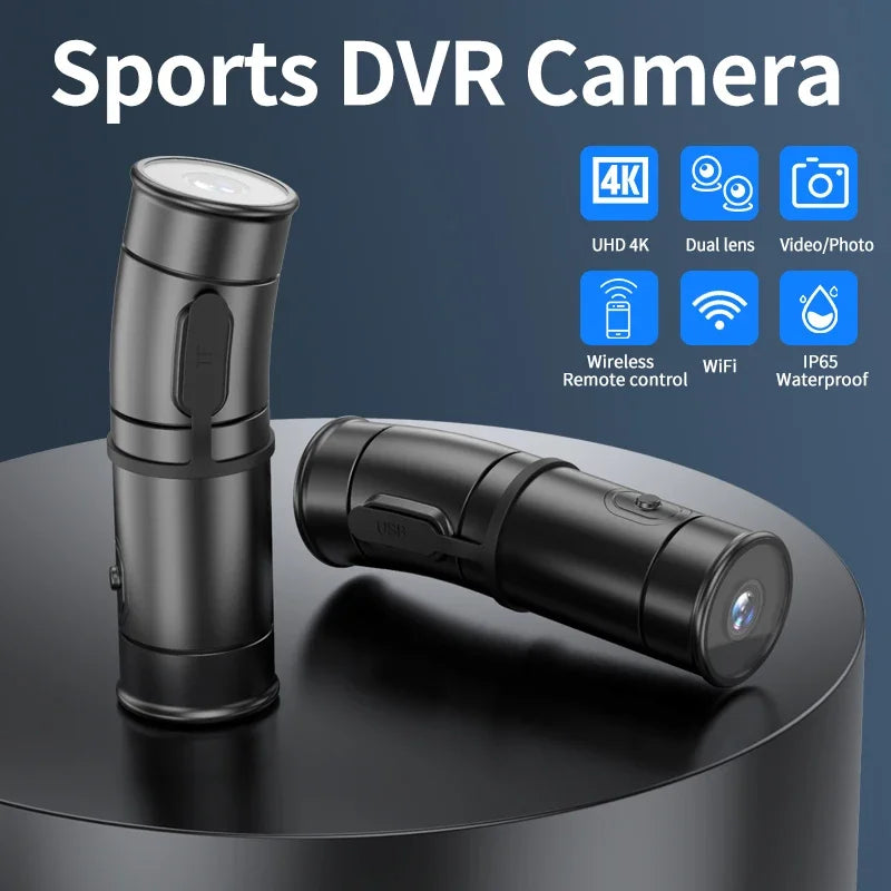 Kamera Topi keledar 2K WiFi Dual UHD 2K Basikal Boleh Dipakai Action Cam Kalis Air untuk Motosikal DVR Dash Cam Vlog Perakam Video
