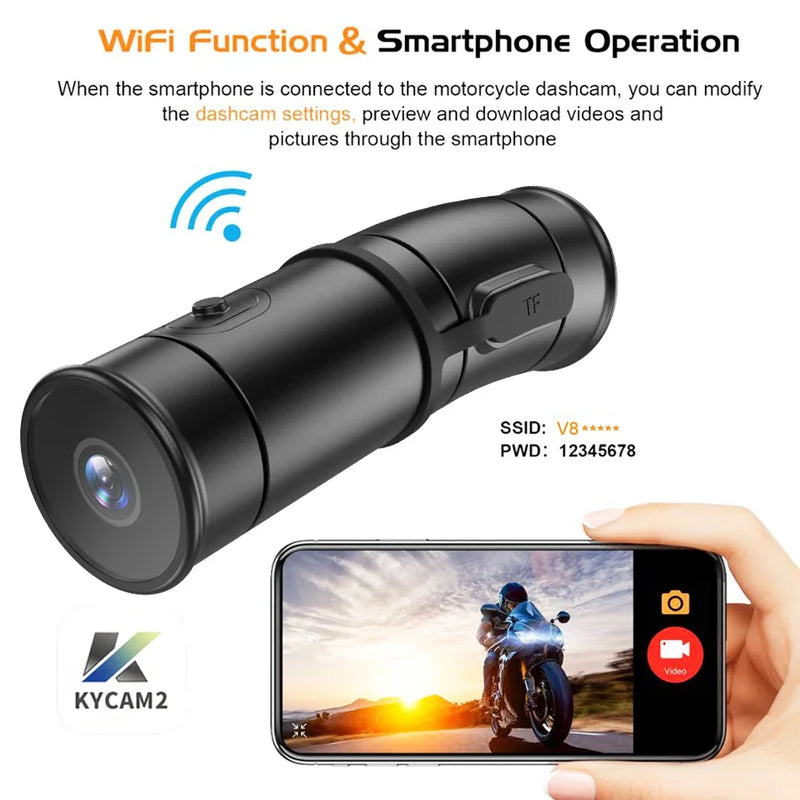 Шоломна камера 2K WiFi Dual UHD 2K Wearable Bike Bicycle Action Cam Waterproof for Motorcycle DVR Dash Cam Video Recorder Vlog Video Recorder