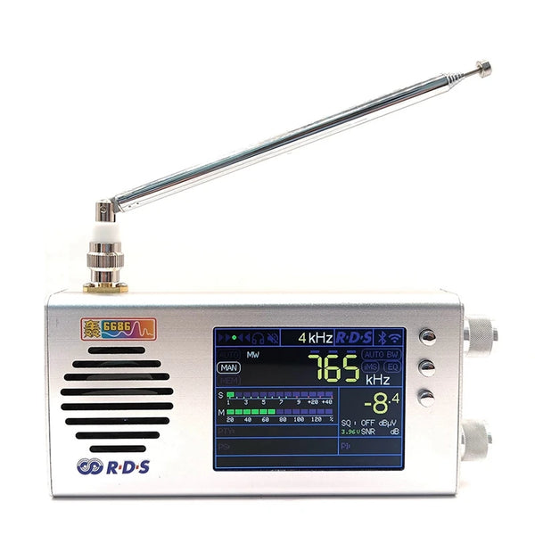 2. Generation TEF6686 FM/MW/Kurzwellen-HF/LW-Radioempfänger V1.18 Firmware 3,2 Zoll LCD + Metallgehäuse + Lautsprecher