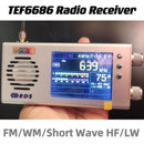 2ª Geração TEF6686 FM/MW/Ondas Curtas HF/LW Receptor de Rádio V1.18 Firmware 3.2 Polegadas LCD + Caixa de Metal + Alto-falante