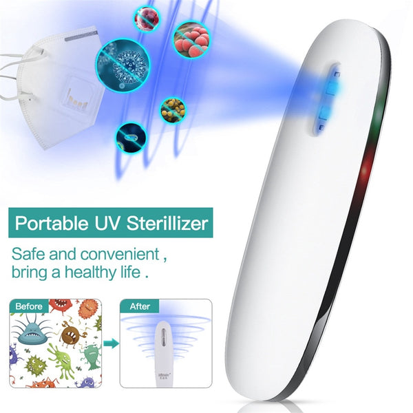 Produtos de higiene Dropshipping Portátil LED UV Desinfecção Lâmpada USB Carregamento UVC Sterilizer Tubo de Luz Formask Mate Vírus Corona