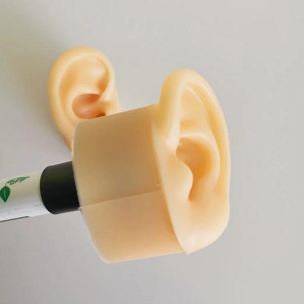 2 buah alat bantu tidur ASMR model telinga silikon lembut alat peraga telinga siaran