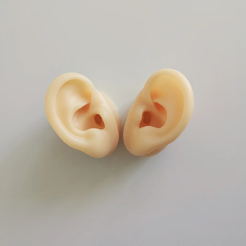 2pcs ASMR sleep aid soft silicone ear model broadcast ear props