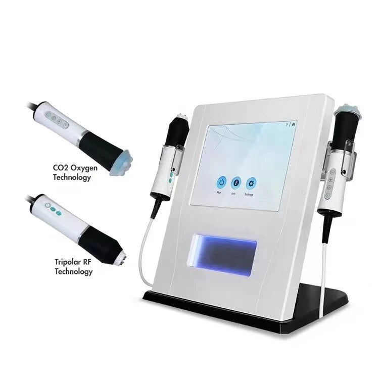 Máquina de belleza hidrofacial 3 en 1, máquina de rejuvenecimiento de la piel con oxígeno, estiramiento Facial para blanquear la piel, burbujas de CO2 + RF + ultrasonido