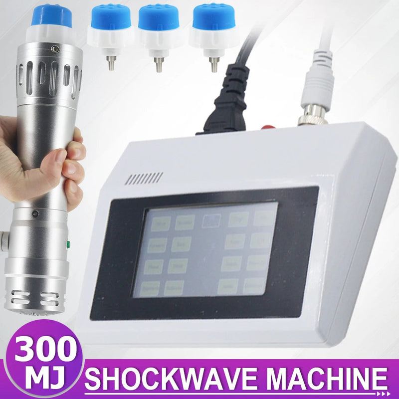 300MJ Professzionális lökéshullám-terápiás gép a hatékony ED-kezeléshez és a térdfájdalomcsillapításhoz fizioterápiás lökéshullám-masszírozó
