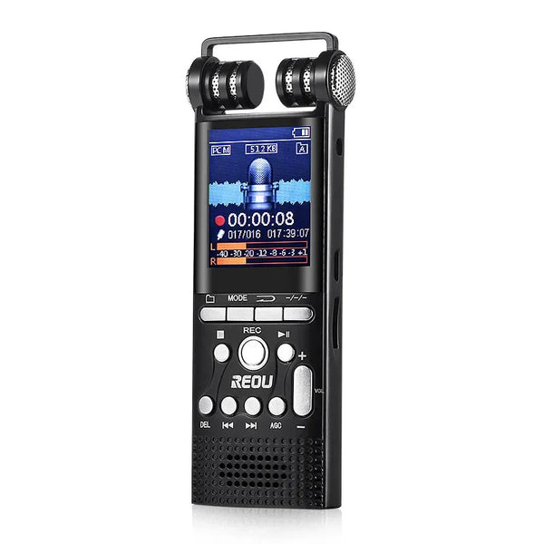 32GB Recorder Metal Conference Digital HiFi Definitions Recording Noise Reduction 1536Kbps Line In Record Sound TF Card Dual MIC