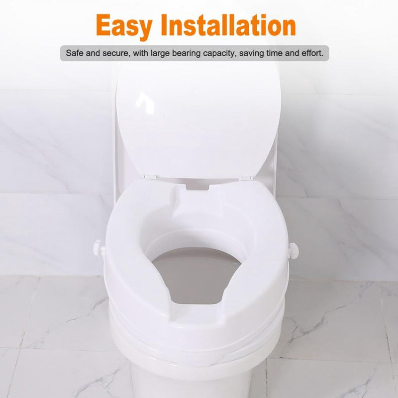 Siège de toilette surélevé portable de 10 cm Semeur de siège de toilette élevée Riser amovible Confortable Support Aide à handicapés