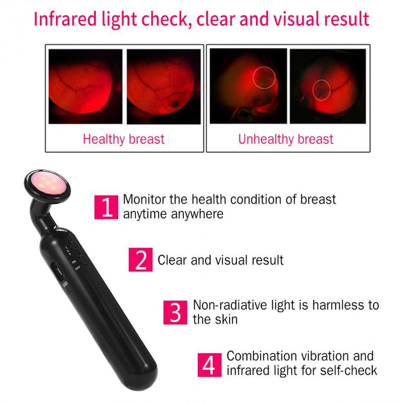 Infrared Light&Vibration Breast Cancer Test Detector Monitor USB Home Chest Care Machine Portable Breast Health Check Device Set